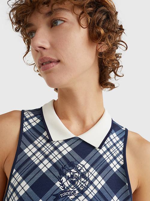 Blue Tommy Hilfiger Tommy Icons Polo Women's Dress | TH512KDW