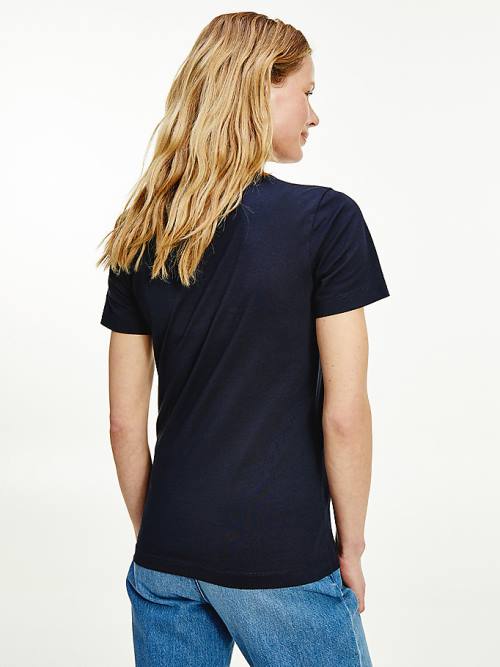 Blue Tommy Hilfiger Tommy Icons Slim Fit Women's T Shirts | TH153MSU