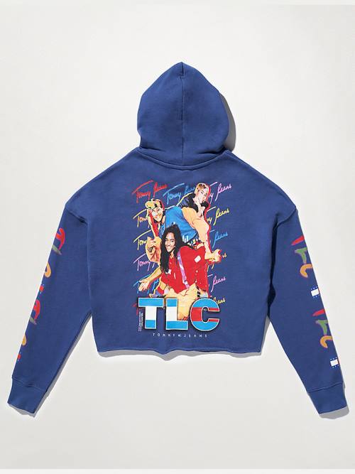 Blue Tommy Hilfiger Tommy Revisited TLC Cropped Women's Hoodie | TH125FQY