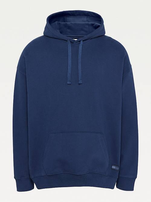 Blue Tommy Hilfiger Tonal Logo Men's Hoodie | TH056MZJ