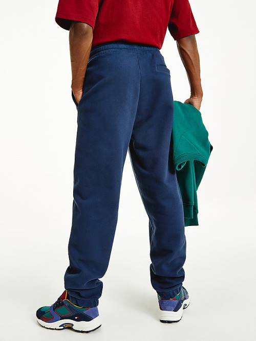 Blue Tommy Hilfiger Tonal Logo Relaxed Fit Joggers Men's Pants | TH972FBK