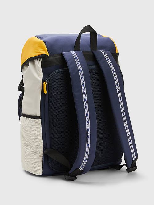 Blue Tommy Hilfiger Travel Flap Backpack Men's Bags | TH964FWT