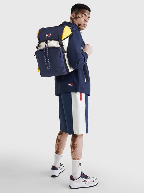 Blue Tommy Hilfiger Travel Flap Backpack Men's Bags | TH964FWT