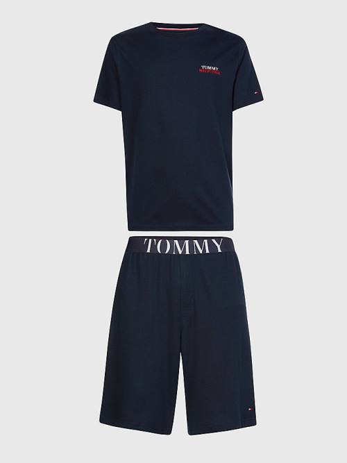 Blue Tommy Hilfiger Ultra Soft Logo Set Men's Pyjamas | TH410LSJ