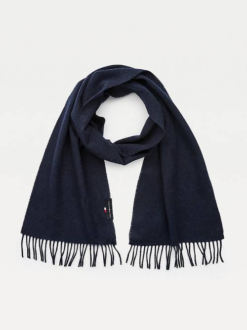 Blue Tommy Hilfiger Uptown Pure Wool Men\'s Scarves | TH479EUI