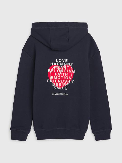 Blue Tommy Hilfiger Valentines Print Boys' Hoodie | TH820DZP