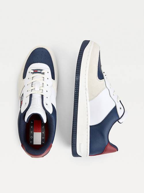 Blue Tommy Hilfiger Varsity Basket Men's Sneakers | TH432DIN