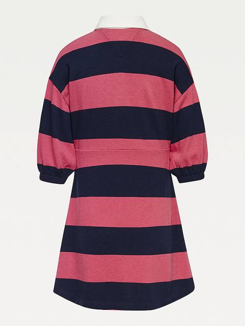 Blue Tommy Hilfiger Varsity Rugby Polo Girls' Dress | TH507VWI