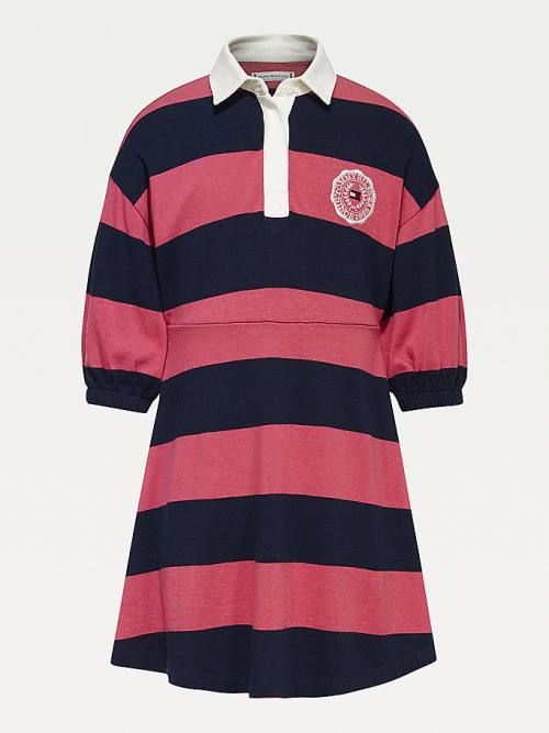 Blue Tommy Hilfiger Varsity Rugby Polo Girls\' Dress | TH507VWI