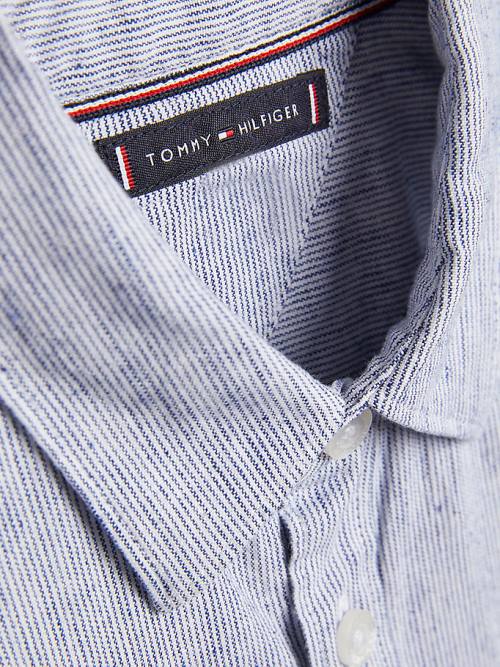 Blue Tommy Hilfiger Vertical Stripe Boys' Shirts | TH438HME