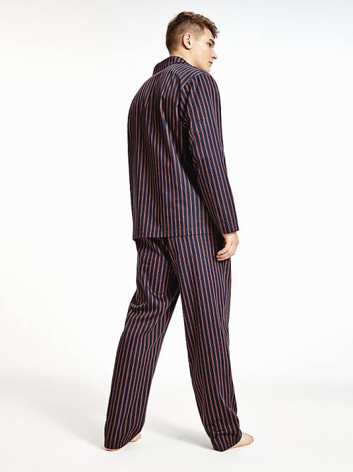 Blue Tommy Hilfiger Vertical Stripe Trousers Men's Pyjamas | TH693XRG