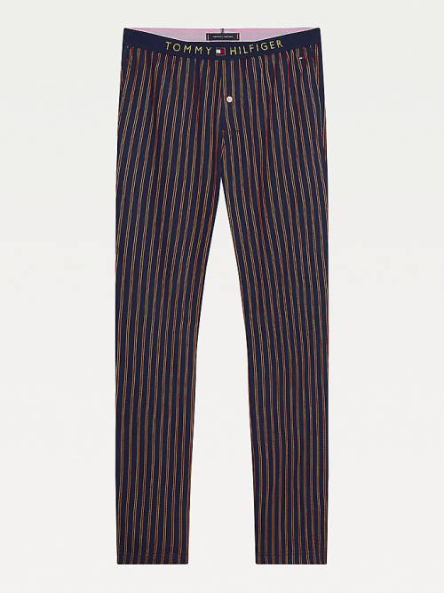 Blue Tommy Hilfiger Vertical Stripe Trousers Men's Pyjamas | TH693XRG