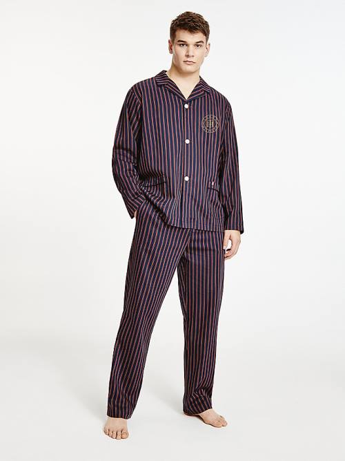 Blue Tommy Hilfiger Vertical Stripe Trousers Men\'s Pyjamas | TH693XRG