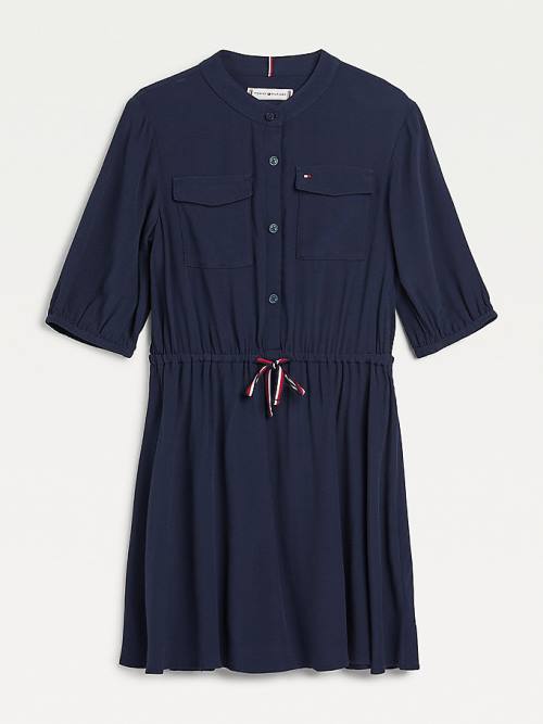 Blue Tommy Hilfiger Viscose Pocket Girls' Dress | TH562XSW