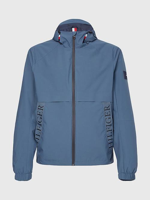 Blue Tommy Hilfiger Water Repellent Hooded Men's Jackets | TH130SDC