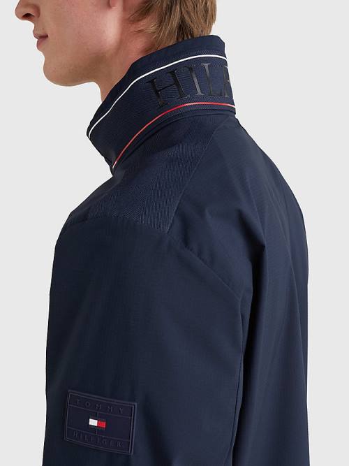 Blue Tommy Hilfiger Water Repellent Stand-Up Collar Men's Jackets | TH541KQB