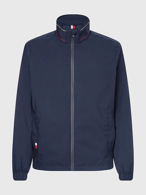 Blue Tommy Hilfiger Water Repellent Stand-Up Collar Men's Jackets | TH541KQB