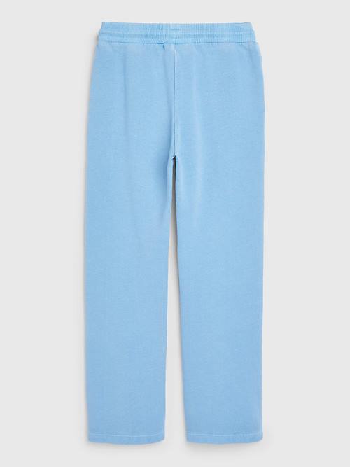 Blue Tommy Hilfiger Wide Leg Signature Logo Sweatpants Girls' Pants | TH602TCA