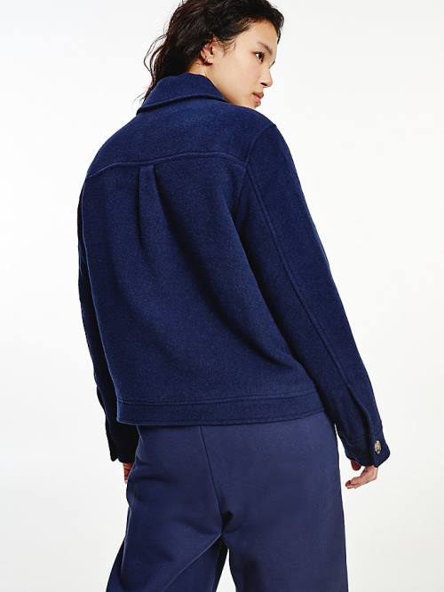 Blue Tommy Hilfiger Wool Blend Quilted Women's Coats | TH861PMA