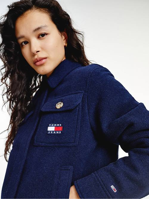 Blue Tommy Hilfiger Wool Blend Quilted Women's Coats | TH861PMA