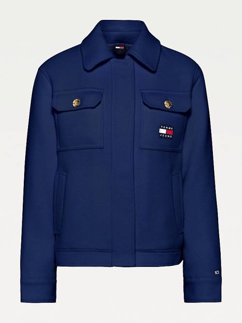 Blue Tommy Hilfiger Wool Blend Quilted Women's Coats | TH861PMA