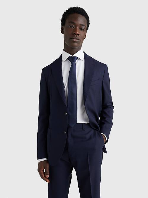 Blue Tommy Hilfiger Wool Unconstructed Slim Fit Men's Suits | TH426JHR