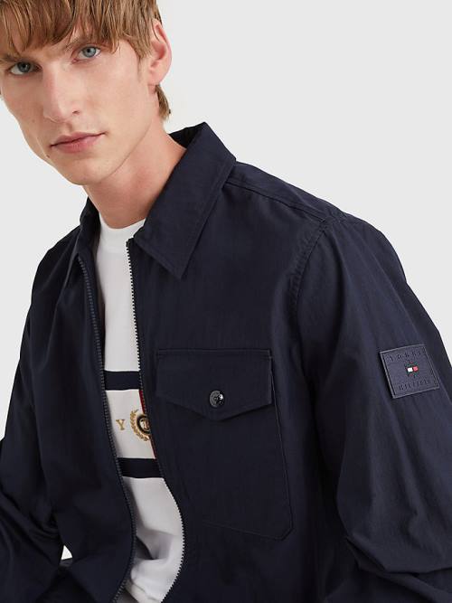 Blue Tommy Hilfiger Zip-Thru Shirt Men's Jackets | TH160IYJ