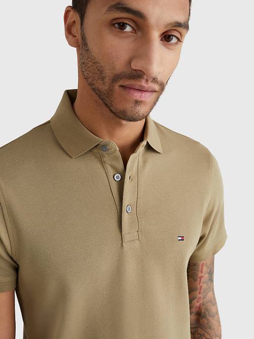 Brown Tommy Hilfiger 1985 Essential Slim Fit Men's Polo Shirts | TH674FSE