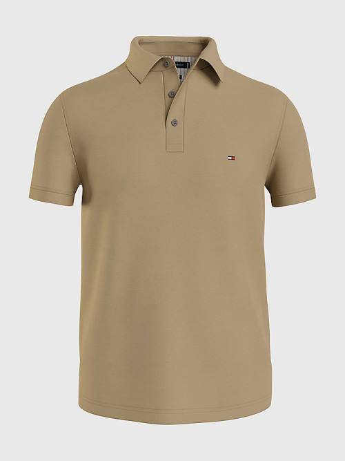 Brown Tommy Hilfiger 1985 Essential Slim Fit Men's Polo Shirts | TH674FSE