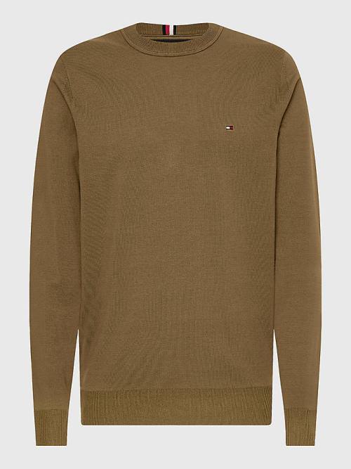 Brown Tommy Hilfiger 1985 Essential TH Flex Sweatshirt Men's Sweaters | TH314ACW