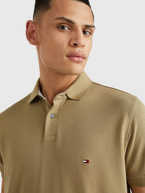 Brown Tommy Hilfiger 1985 Essential TH Flex Men's Polo Shirts | TH745PED