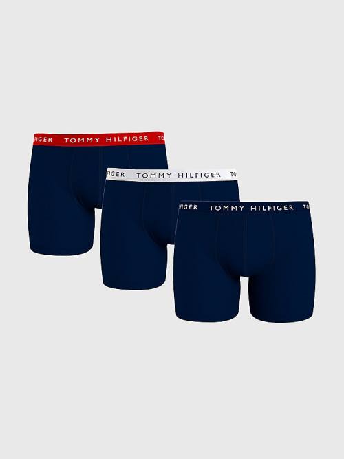 Brown Tommy Hilfiger 3-Pack Logo Waistband Boxer Briefs Men\'s Underwear | TH192RLB