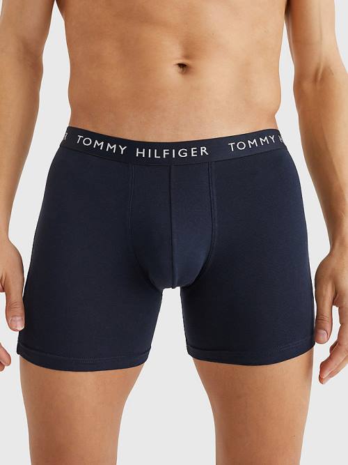 Brown Tommy Hilfiger 3-Pack Logo Waistband Boxer Briefs Men's Underwear | TH712WZF