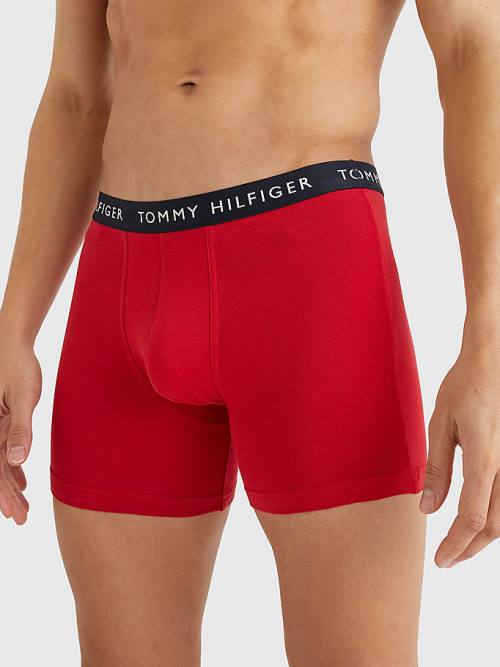 Brown Tommy Hilfiger 3-Pack Logo Waistband Boxer Briefs Men's Underwear | TH712WZF