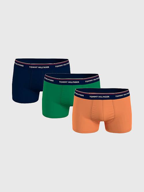 Brown Tommy Hilfiger 3-Pack Premium Logo Waistband Trunks Men\'s Underwear | TH201SYL