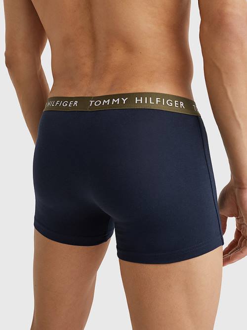 Brown Tommy Hilfiger 3-Pack Repeat Logo Trunks Men's Underwear | TH457MNX