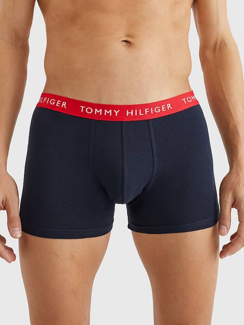 Brown Tommy Hilfiger 3-Pack Repeat Logo Trunks Men's Underwear | TH457MNX