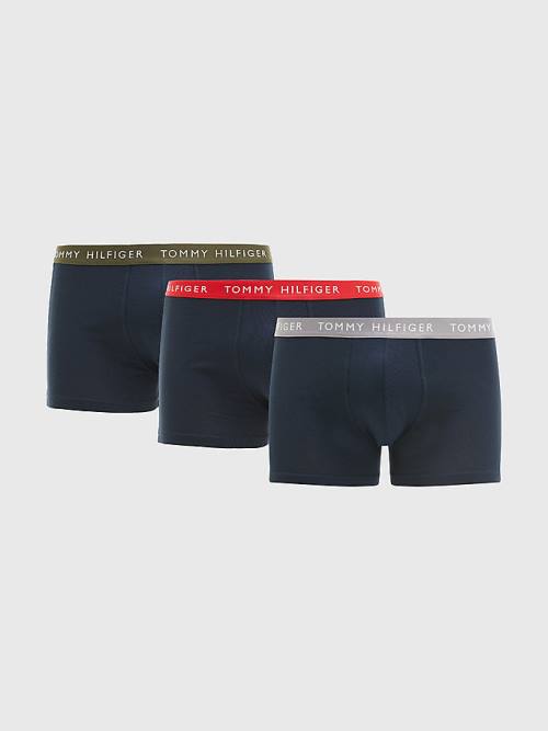 Brown Tommy Hilfiger 3-Pack Repeat Logo Trunks Men\'s Underwear | TH457MNX