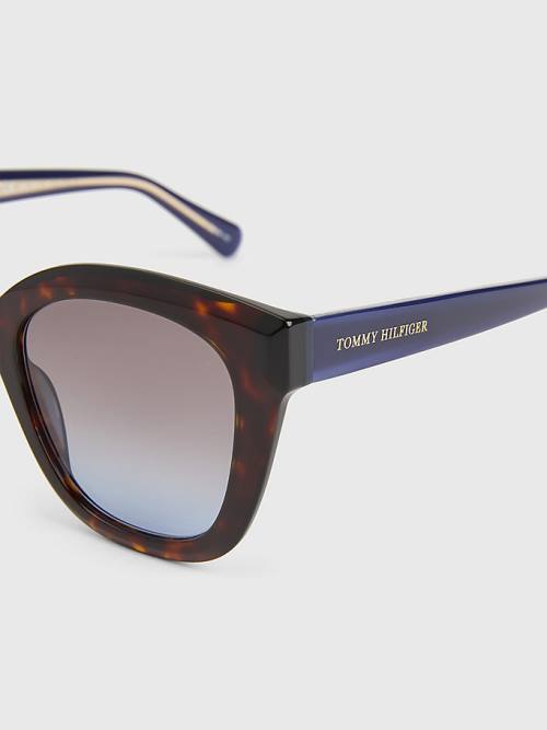 Brown Tommy Hilfiger Acetate Cat-Eye Women's Sunglasses | TH538NHC