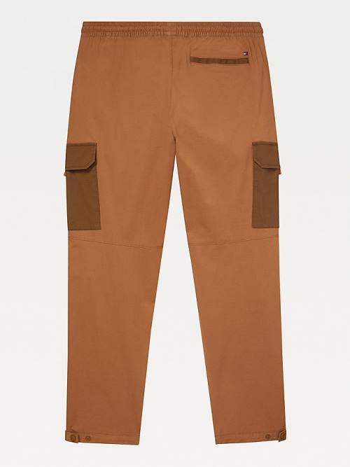 Brown Tommy Hilfiger Adaptive Elasticated Cargo Joggers Men's Pants | TH496HJU