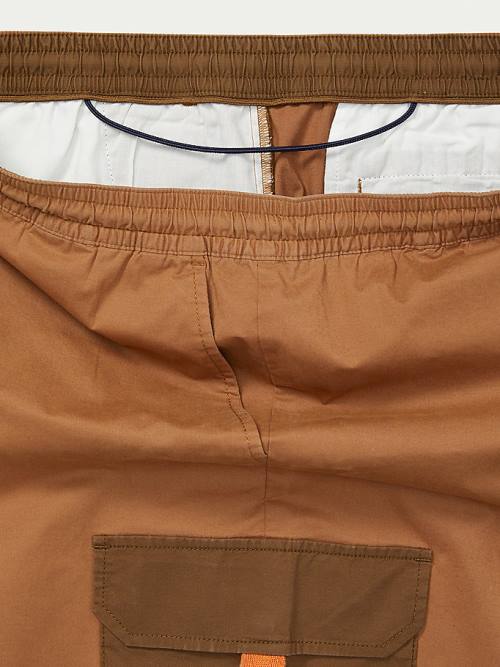 Brown Tommy Hilfiger Adaptive Elasticated Cargo Joggers Men's Pants | TH496HJU