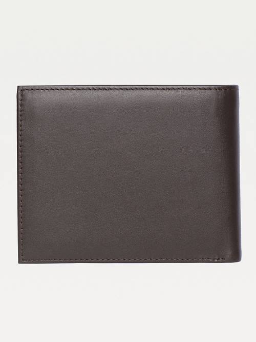 Brown Tommy Hilfiger Bifold Leather Men's Wallets | TH912JQS