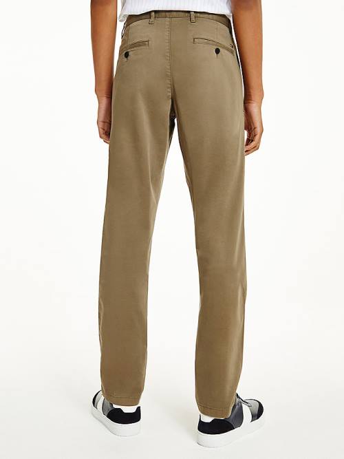 Brown Tommy Hilfiger Bleecker Satin Slim Fit Chinos Men's Pants | TH296UIE