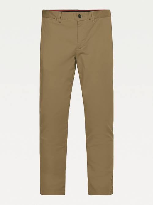 Brown Tommy Hilfiger Bleecker Satin Slim Fit Chinos Men's Pants | TH296UIE