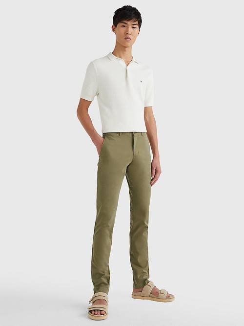 Brown Tommy Hilfiger Bleecker Satin Slim Fit Chinos Men's Pants | TH651XMT