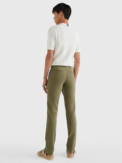 Brown Tommy Hilfiger Bleecker Satin Slim Fit Chinos Men's Pants | TH651XMT