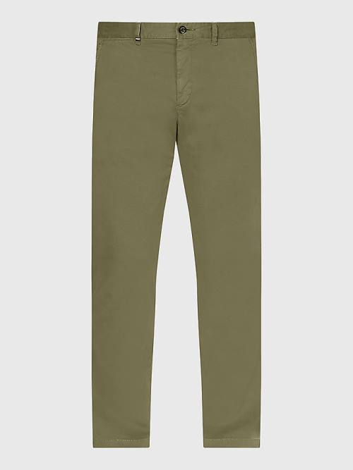 Brown Tommy Hilfiger Bleecker Satin Slim Fit Chinos Men's Pants | TH651XMT