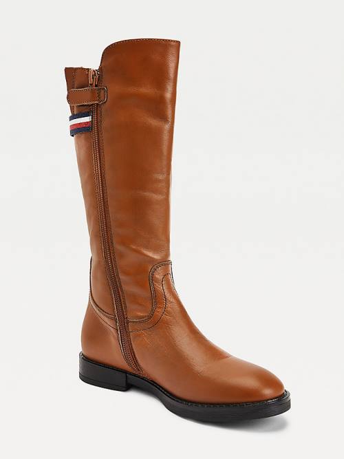 Brown Tommy Hilfiger Calf Leather Girls' Boots | TH970JPY