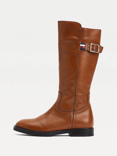 Brown Tommy Hilfiger Calf Leather Girls' Boots | TH970JPY