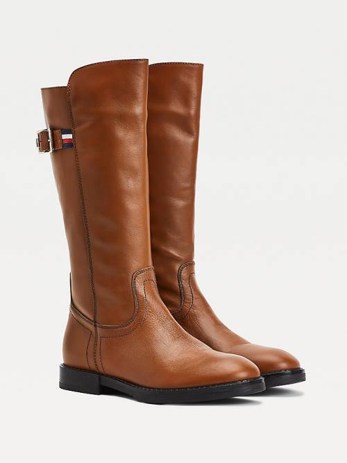 Brown Tommy Hilfiger Calf Leather Girls\' Boots | TH970JPY